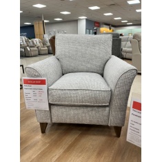 Parker Knoll Hazel Chair in Ventura Smoke Fabric With Vintage Oak Tapered Legs Parker Knoll Hazel Chair in Ventura Smoke Fabric With Vintage Oak Tapered Legs