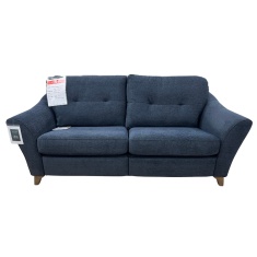 G Plan Hatton 3 Seater Sofa in Girona Midnight Fabric With Walnut Wood G Plan Hatton 3 Seater Sofa in Girona Midnight Fabric With Walnut Wood