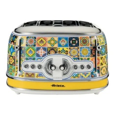 Ariete AR1561 4 Slice Positano Design Toaster - Yellow & Blue Ariete AR1561 4 Slice Positano Design Toaster - Yellow & Blue