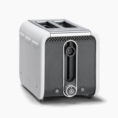 Dualit 26412 Studio 2 Slice Toaster - White/Grey & Polished Dualit 26412 Studio 2 Slice Toaster - White/Grey & Polished