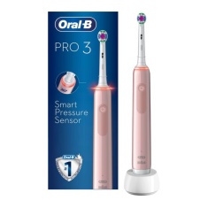 Oral B Pro 3000 Toothbrush Flora Design With Travel Case - Pink Oral B Pro 3000 Toothbrush Flora Design With Travel Case - Pink