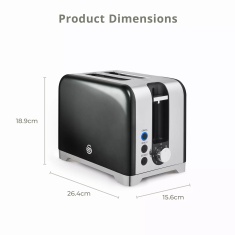 Swan ST19031GRP Solace 2 Slice Toaster - Graphite Swan ST19031GRP Solace 2 Slice Toaster - Graphite