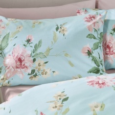 Catherine Lansfield Avebury Floral Duvet Set - Duck Egg Catherine Lansfield Avebury Floral Duvet Set - Duck Egg