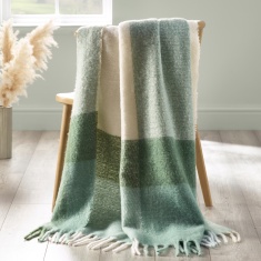Catherine Lansfield Faux Mohair Check Throw 130x170cm - Green Catherine Lansfield Faux Mohair Check Throw 130x170cm - Green
