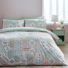 Catherine Lansfield Folk Patchwork Duvet Set - Green Catherine Lansfield Folk Patchwork Duvet Set - Green