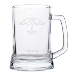 RAF Etched Glass Tankard Lancaster Bomber RAF Etched Glass Tankard Lancaster Bomber