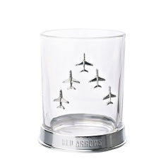 RAF Glass & Metal Whiskey Tumbler Red Arrows RAF Glass & Metal Whiskey Tumbler Red Arrows