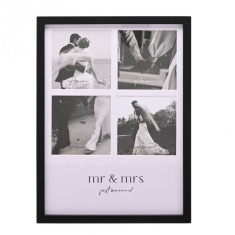 Amore Black Multi Aperture Photo Frame - Mr & Mrs Amore Black Multi Aperture Photo Frame - Mr & Mrs