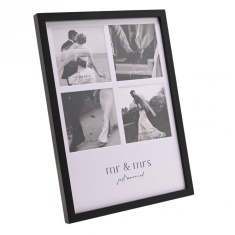 Amore Black Multi Aperture Photo Frame - Mr & Mrs Amore Black Multi Aperture Photo Frame - Mr & Mrs