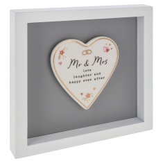 Shudehill Heartfelt Art Mr & Mrs Heart Ornament Large Shudehill Heartfelt Art Mr & Mrs Heart Ornament Large