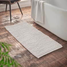 Bianca Aspen Bobble Bath Runner 50x120cm - White Bianca Aspen Bobble Bath Runner 50x120cm - White