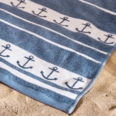 Catherine Lansfield Anchors XL Cotton Beach Towel Catherine Lansfield Anchors XL Cotton Beach Towel