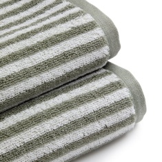 Christy Portobello Stripe Cotton Towel - Sage Christy Portobello Stripe Cotton Towel - Sage