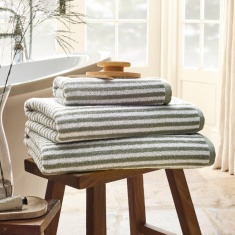 Christy Portobello Stripe Cotton Towel - Sage Christy Portobello Stripe Cotton Towel - Sage