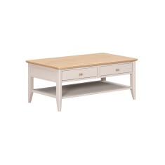 Caldecott 2 Drawer Coffee Table - Light Oak/Stone Grey Caldecott 2 Drawer Coffee Table - Light Oak/Stone Grey
