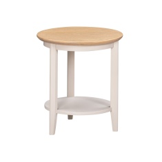Caldecott Round Lamp Table - Light Oak/Stone Grey Caldecott Round Lamp Table - Light Oak/Stone Grey