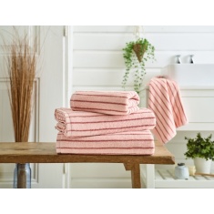 Deyongs Malmo Stripe Towel - Pink/Rose Deyongs Malmo Stripe Towel - Pink/Rose
