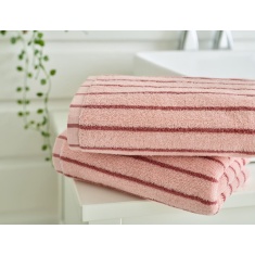 Deyongs Malmo Stripe Towel - Pink/Rose Deyongs Malmo Stripe Towel - Pink/Rose