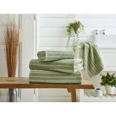 Deyongs Malmo Stripe Towel - Sage/Biscuit Deyongs Malmo Stripe Towel - Sage/Biscuit