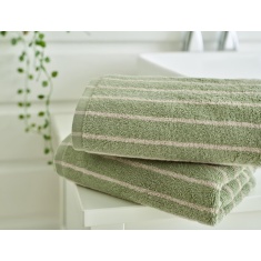 Deyongs Malmo Stripe Towel - Sage/Biscuit Deyongs Malmo Stripe Towel - Sage/Biscuit