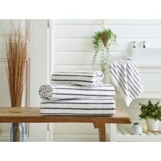 Deyongs Malmo Stripe Towel - White/Grey Deyongs Malmo Stripe Towel - White/Grey