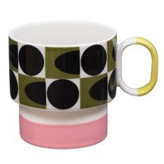 Orla Kiely Spot Square Oval Mug - Pink Orla Kiely Spot Square Oval Mug - Pink
