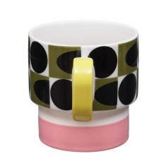Orla Kiely Spot Square Oval Mug - Pink Orla Kiely Spot Square Oval Mug - Pink