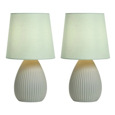 BHS Freya Teardrop Ceramic Table Lamp Pack of 2 - Green BHS Freya Teardrop Ceramic Table Lamp Pack of 2 - Green