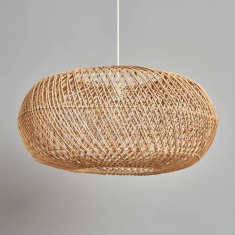 BHS Kyle Large Oval Rattan EasyFit Shade 60cm - Natural BHS Kyle Large Oval Rattan EasyFit Shade 60cm - Natural