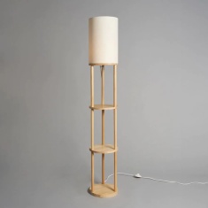 BHS Shelby Shelving Floor Lamp - Oak/Natural BHS Shelby Shelving Floor Lamp - Oak/Natural