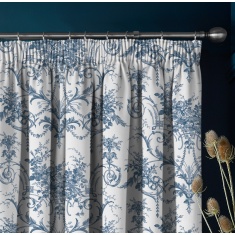 Laura Ashley Tuileries Pencil Pleat Curtains - Midnight Laura Ashley Tuileries Pencil Pleat Curtains - Midnight