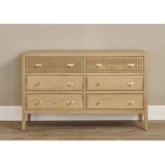 Illinois 3 + 3 Wide Chest of Drawers - Oak Illinois 3 + 3 Wide Chest of Drawers - Oak