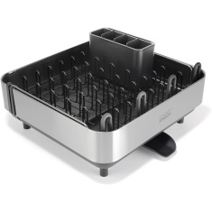 Joseph Joseph Extend Steel Plus Dish Drainer With Wine Glass Rack - Black Joseph Joseph Extend Steel Plus Dish Drainer With Wine Glass Rack - Black