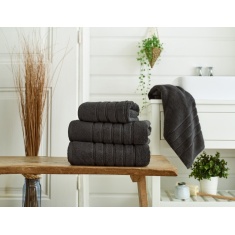 The Lyndon Company Rainham Cotton Towel - Charcoal The Lyndon Company Rainham Cotton Towel - Charcoal
