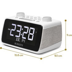 Roberts Ortus 4 Large Digit DAB+/FM Radio With Bluetooth Clock Radio - White Roberts Ortus 4 Large Digit DAB+/FM Radio With Bluetooth Clock Radio - White