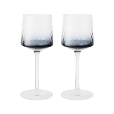 Denby Fluted Wine Glass Set of 2 - Blue Denby Fluted Wine Glass Set of 2 - Blue