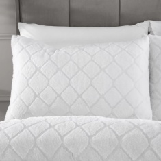 Catherine Lansfield Cosy Diamond Duvet Set - White Catherine Lansfield Cosy Diamond Duvet Set - White