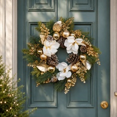Three Kings Champagne Magnolia Wreath 60cm Three Kings Champagne Magnolia Wreath 60cm