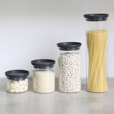 MasterClass Airtight Small Glass Food Storage Jar with Brass Lid