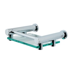 Showerdrape Infinity Glass Soap Dish - Chrome Showerdrape Infinity Glass Soap Dish - Chrome