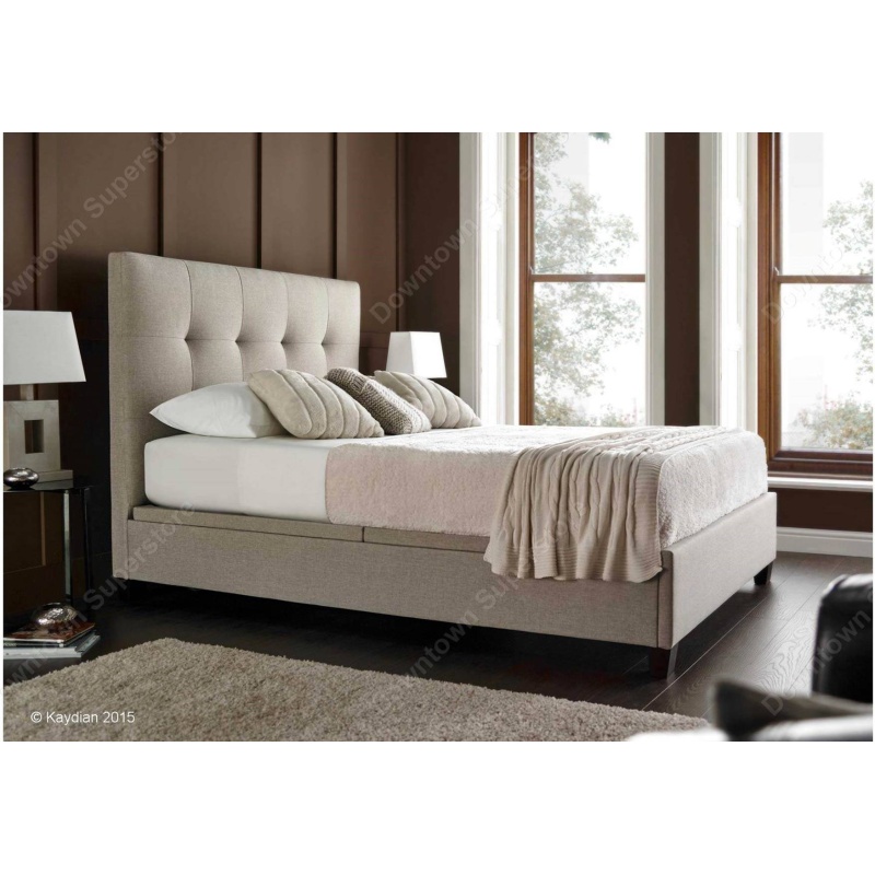 Kaydian Walkworth Ottoman Storage Bed - King - Slate Fabric In GreyBeige