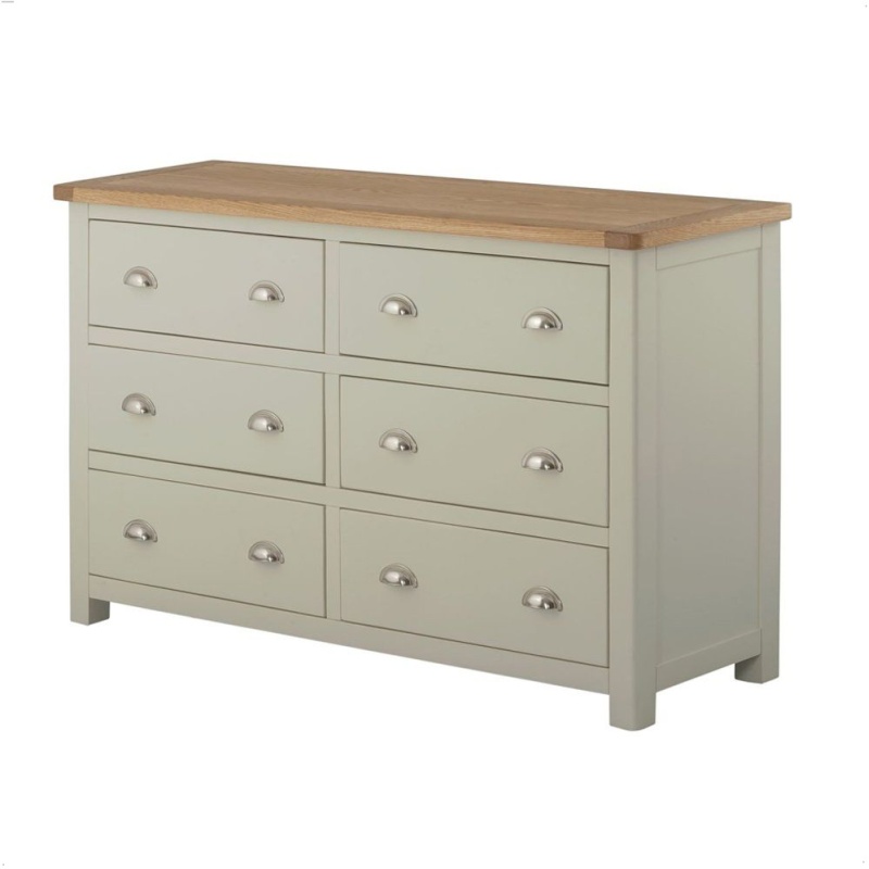 Provence Stone Wide 6 Drawer Chest