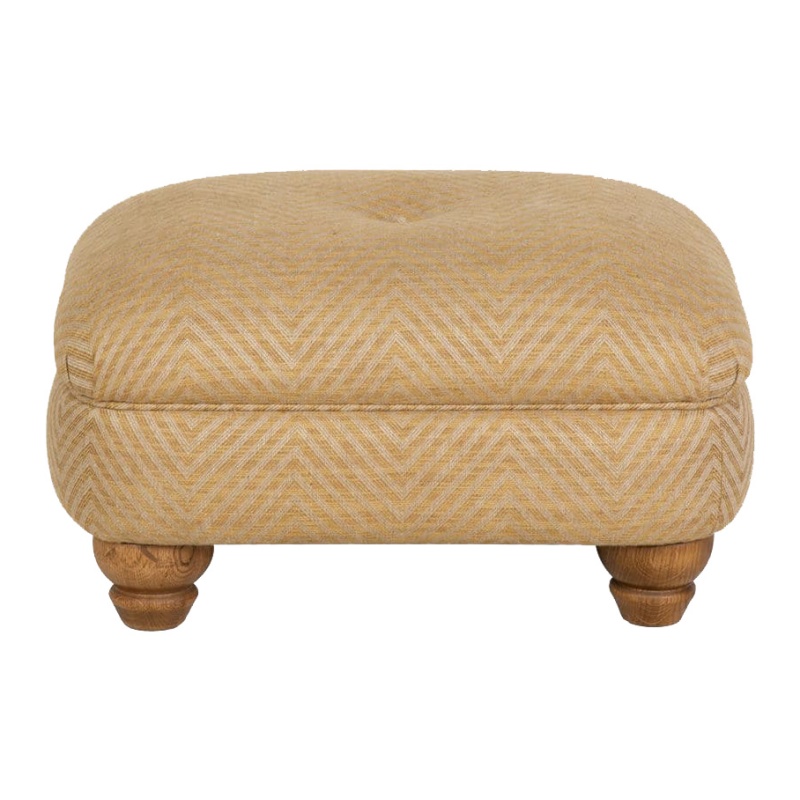 Wood Bros Buttoned Accent Footstool - Fabric - Grade B