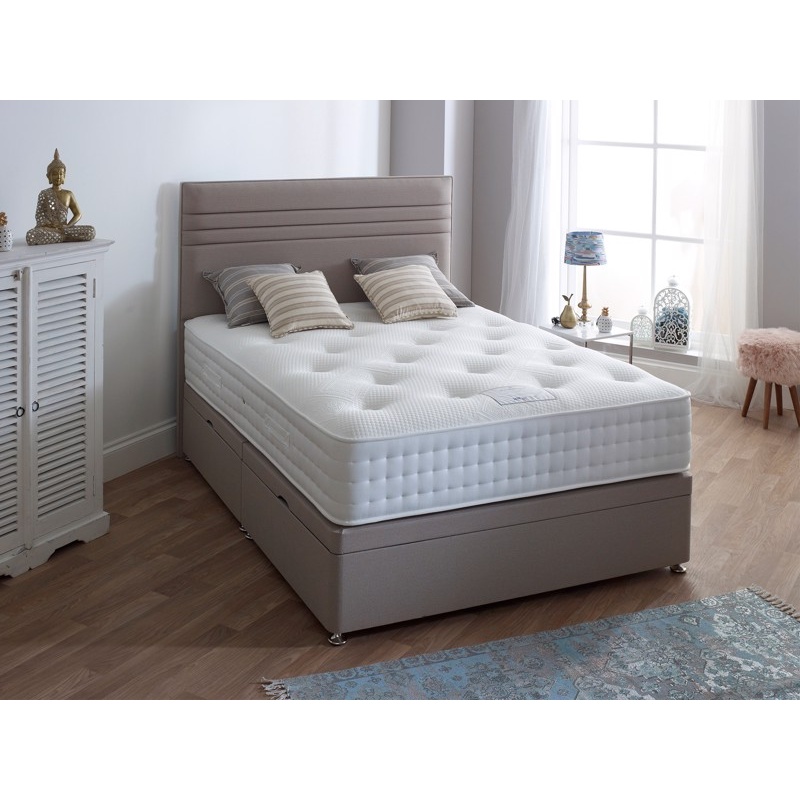 Highgrove Mayfair 1000 Mattress and Platform Top Divan Set - 135cm Double - End Lift Ottoman