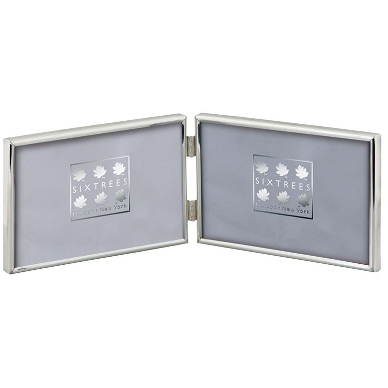 Sixtrees Cambridge Double Photo Frame - Silver Plated - 7x5 Landscape