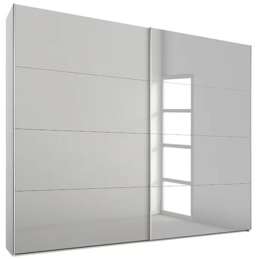 Stuttgart Soft Grey/Alpine White 181cm Wide Sliding Door Wardrobe