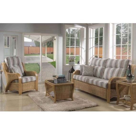 Desser Opera Light Oak 3 Seater Suite - Grade D