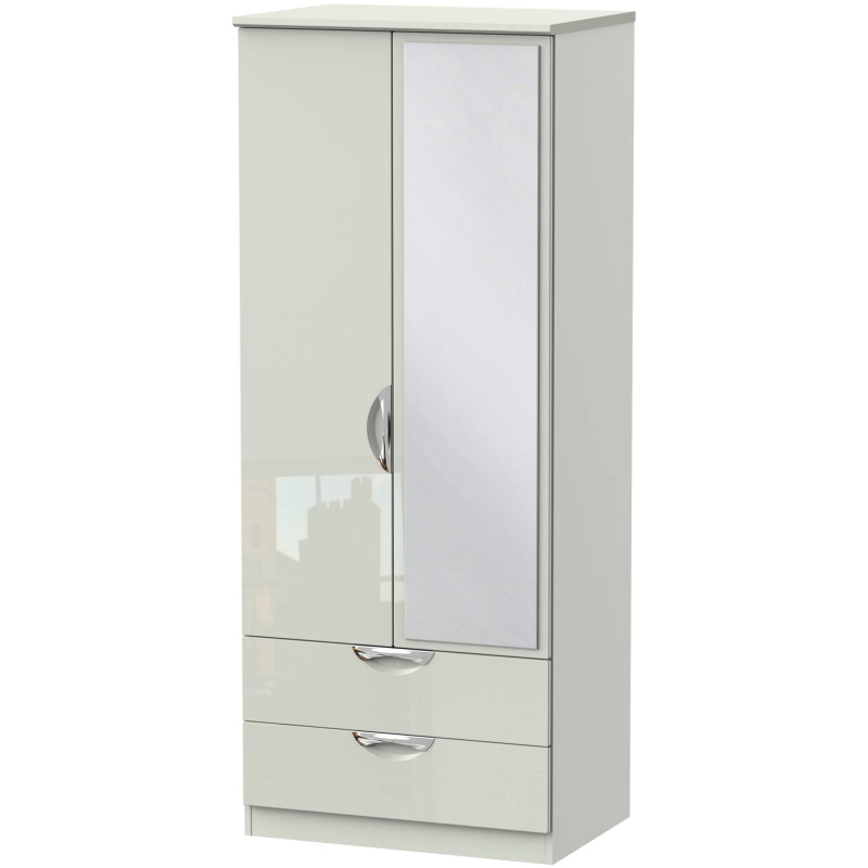 Cambourne Cam062 Double Gents Wardrobe With Mirror Door - Finish In White