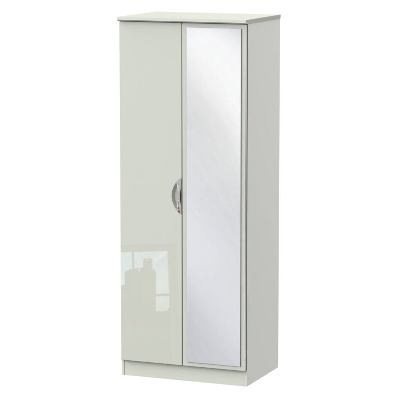 Cambourne Cam087 Tall Double Wardrobe With Mirror Door - Finish In White