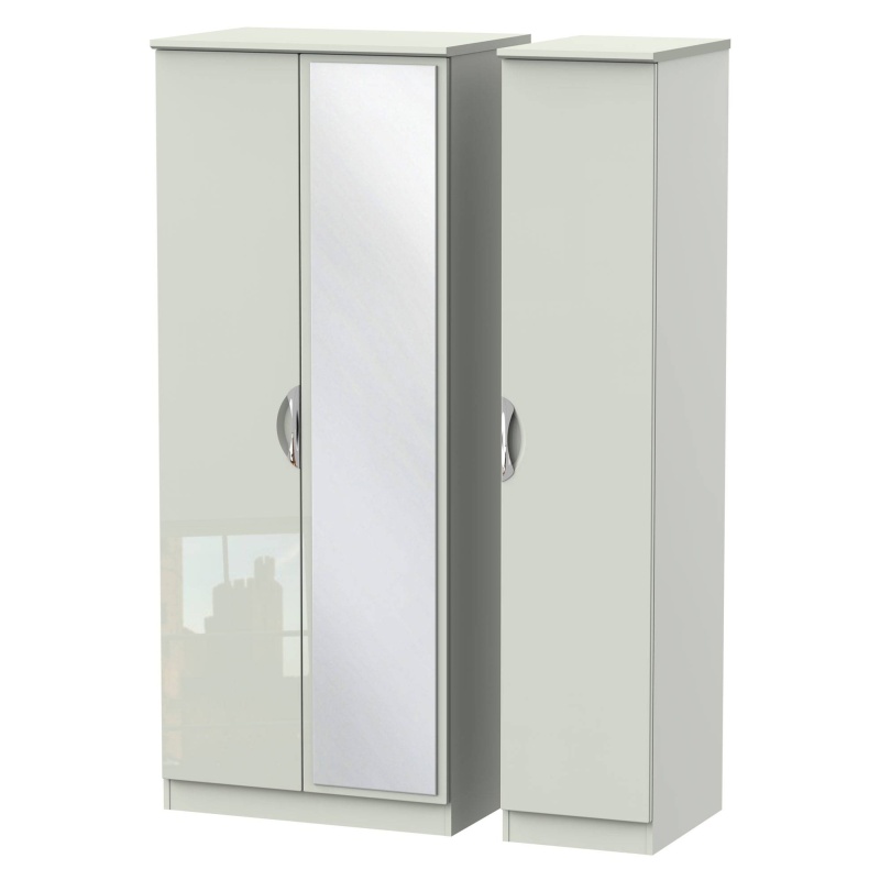 Cambourne Cam137 Triple Wardrobe With Mirror Door - Finish In White